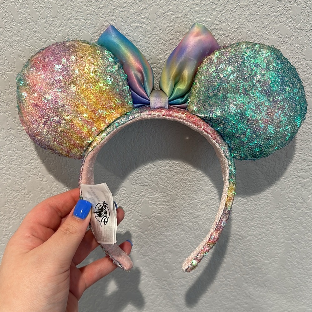 Rainbow Pastel Tie Dye Minnie Ears - Picture 2 of 2